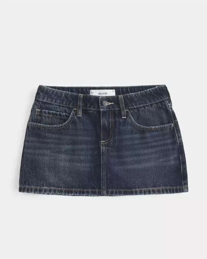 Low-Rise Denim Mini Skort