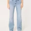 Low-Rise Distressed Medium Wash Relaxed Straight Jeans
