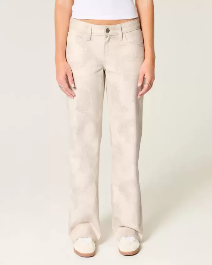 Low-Rise Doe Print Baggy Jeans