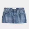 Low-Rise Embroidered Bow Denim Mini Skort