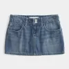 Low-Rise Embroidered Denim Mini Skort