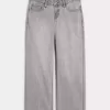 Low-Rise Grey Baggy Jeans