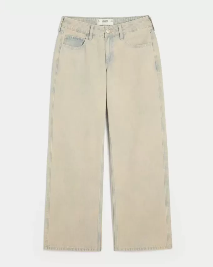 Low-Rise Light Wash Baggy Jeans