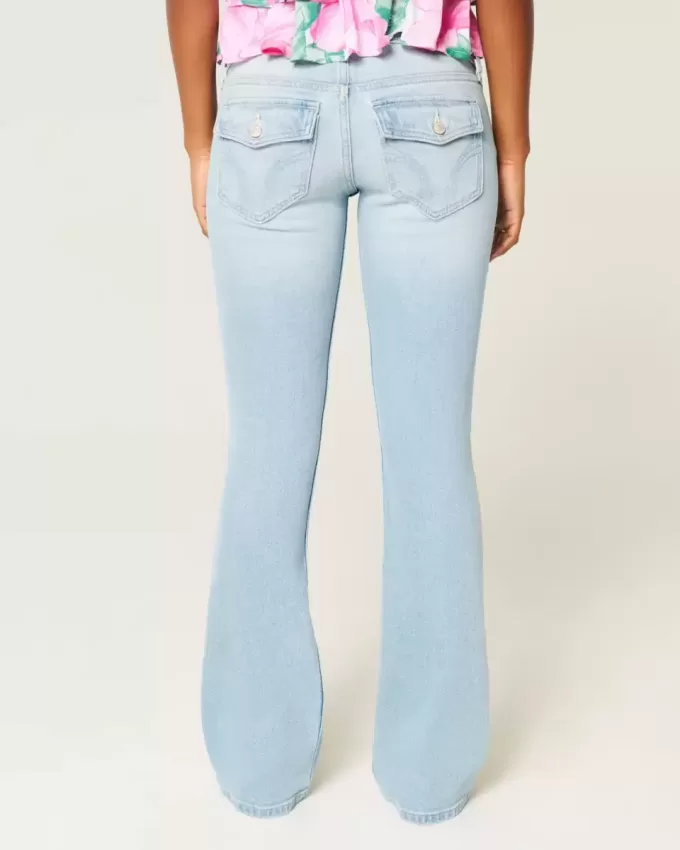 Low-Rise Light Wash Bootcut Jeans