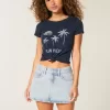 Low-Rise Light Wash Denim Mini Skort