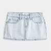 Low-Rise Light Wash Denim Mini Skort