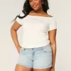 Low-Rise Light Wash Denim Shortie Shorts