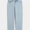 Low-Rise Light Wash Loose Jeans
