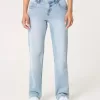 Low-Rise Light Wash Relaxed Straight Jeans