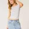 Low-Rise Light Wash Shoelace Denim Mini Skort