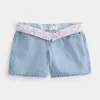 Low-Rise Medium Wash Baggy Denim Shorts 5″
