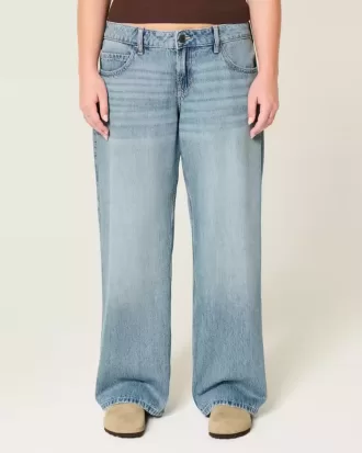 Low-Rise Medium Wash Baggy Jeans