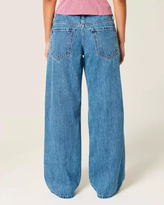 Low-Rise Medium Wash Baggy Jeans