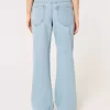 Low-Rise Medium Wash Baggy Jeans