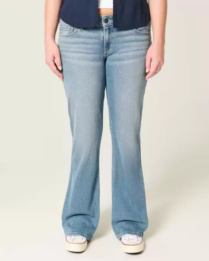 Low-Rise Medium Wash Bootcut Jeans