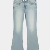 Low-Rise Medium Wash Embroidered Butterfly Bootcut Jeans