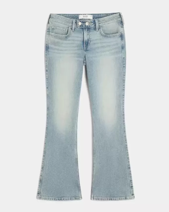 Low-Rise Medium Wash Embroidered Butterfly Bootcut Jeans
