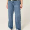 Low-Rise Medium Wash Loose Jeans