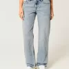 Low-Rise Medium Wash Loose Jeans