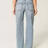 Low-Rise Medium Wash Loose Jeans