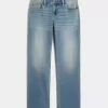 Low-Rise Medium Wash Relaxed Straight Jeans