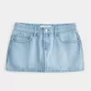 Low-Rise Railroad Stripe Denim Mini Skort