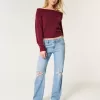 Low-Rise Ripped Medium Wash Relaxed Straight Jeans