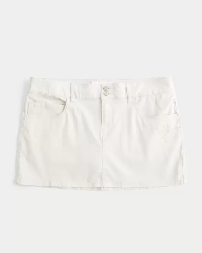 Low-Rise Shine Butterfly Twill Mini Skort