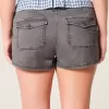Low-Rise Twill Shortie Shorts