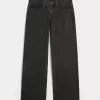 Low-Rise Washed Black Baggy Jeans