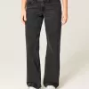 Low-Rise Washed Black Baggy Jeans