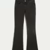 Low-Rise Washed Black Bootcut Jeans