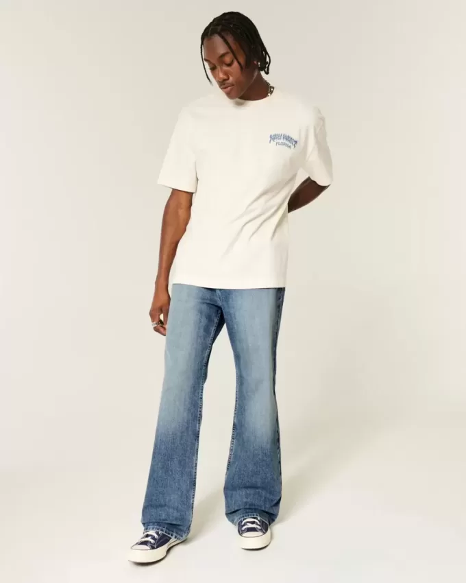 Medium Wash Baggy Bootcut Jeans