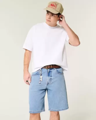 Medium Wash Baggy Denim Shorts