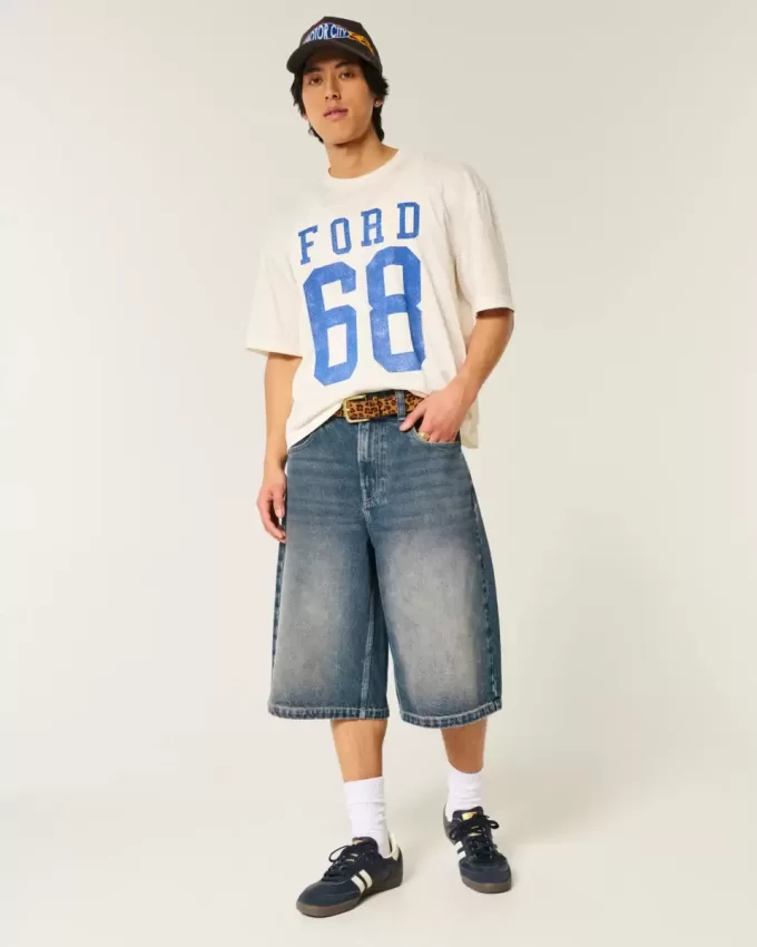 Medium Wash Denim Half Pants