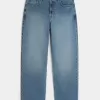 Medium Wash Eagle Graphic Baggy Jeans