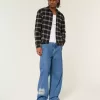 Medium Wash NYC Graphic Super Baggy Jeans