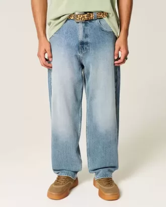 Medium Wash Skater Baggy Jeans