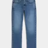 Medium Wash Slim Straight Jeans