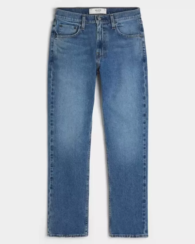 Medium Wash Slim Straight Jeans