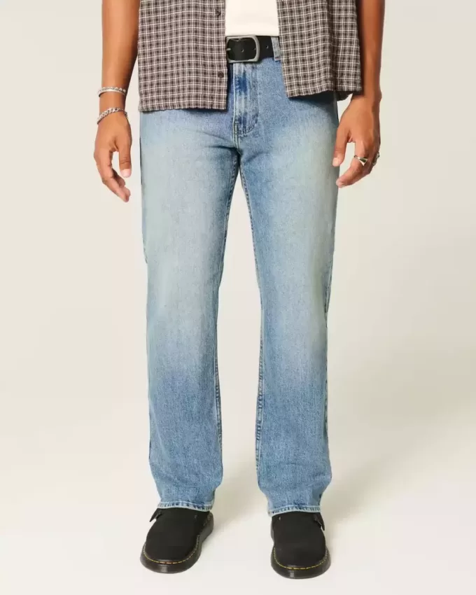 Medium Wash Straight Jeans