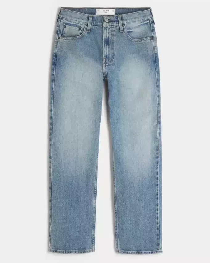 Medium Wash Straight Jeans