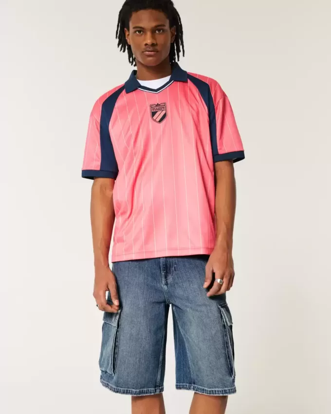 Medium Wash Super Baggy Denim Cargo Shorts