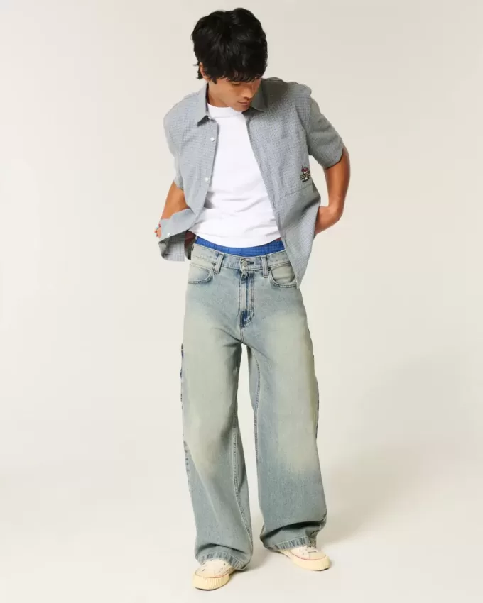 Medium Wash Super Baggy Painter Jeans