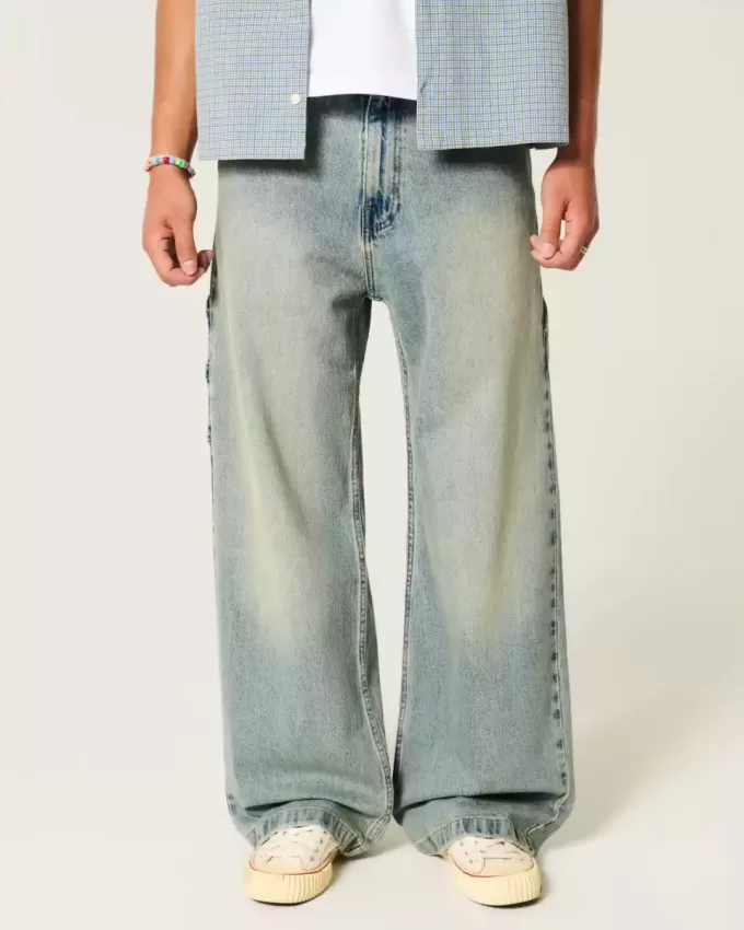 Medium Wash Super Baggy Painter Jeans