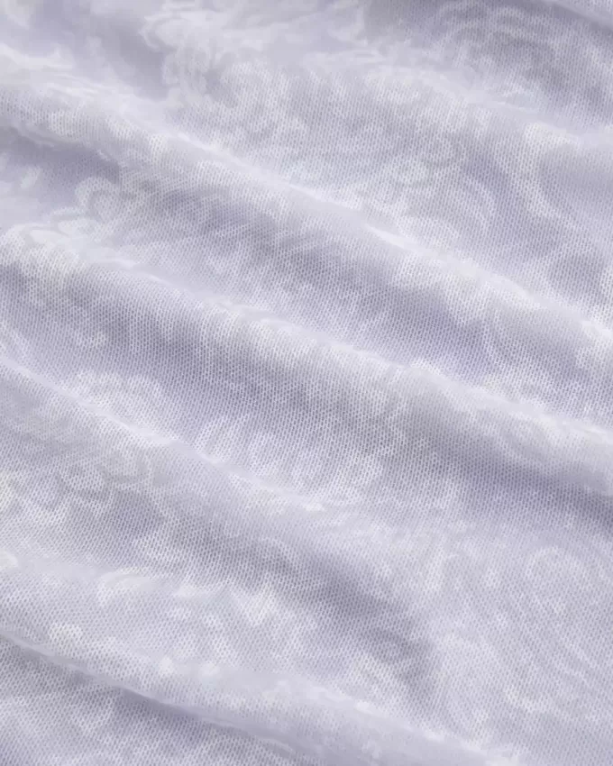 Mesh Foldover Off-the-Shoulder Top