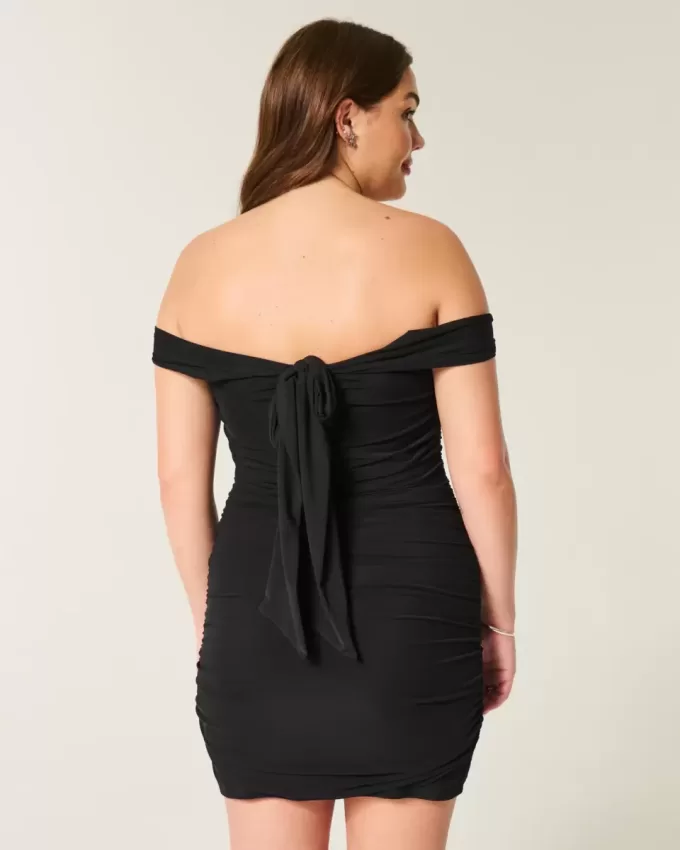 Mesh Off-the-Shoulder Bodycon Dress