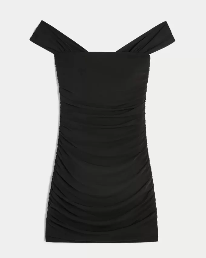 Mesh Off-the-Shoulder Bodycon Dress