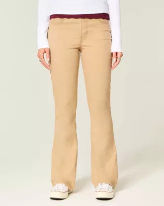 Mid-Rise Khaki Bootcut Jeans