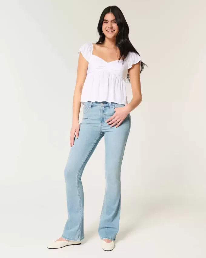 Mid-Rise Light Wash Bootcut Jeans